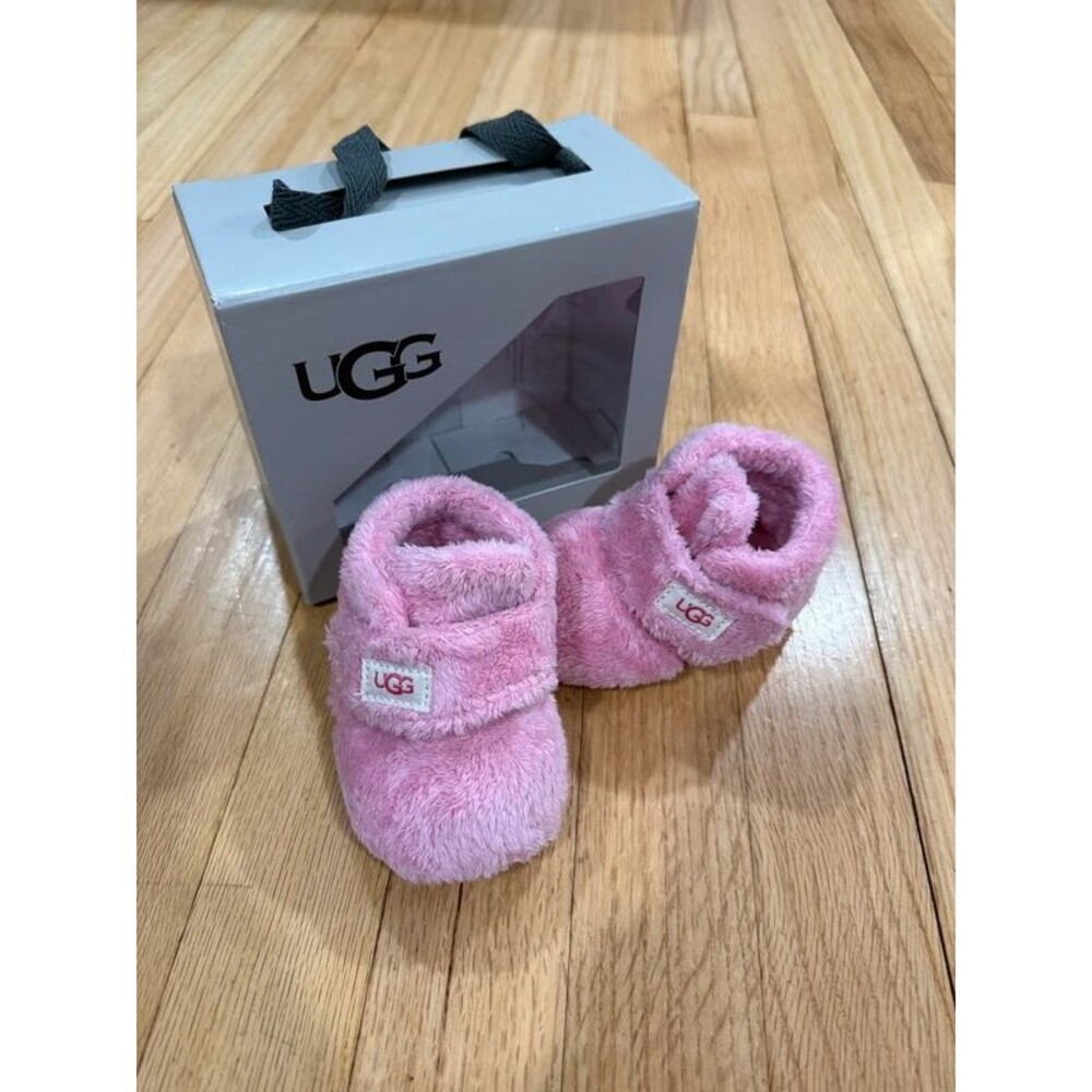 Infant Pink Ugg Velcro Boots 6-12M